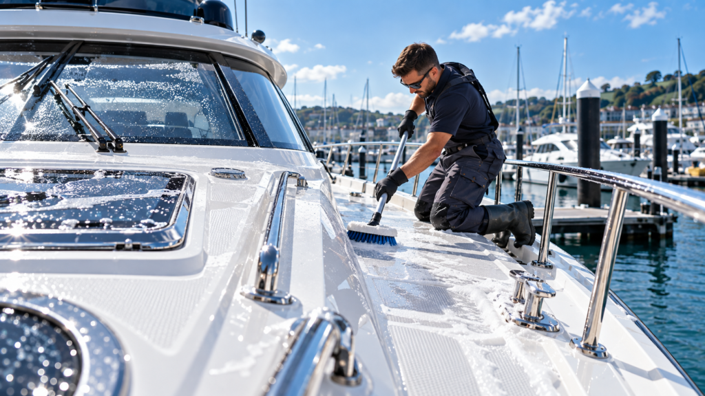 XW Marine exterior boat and deck deep cleaning service in Dublin